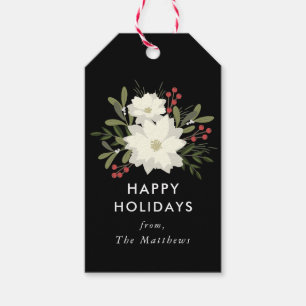 Frohe Poinsettia-Weihnachtsgeschenk-Umbauten Geschenkanhänger