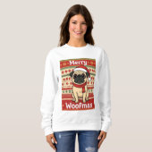Frohe Pug Weihnachten Sweatshirt (Vorne ganz)