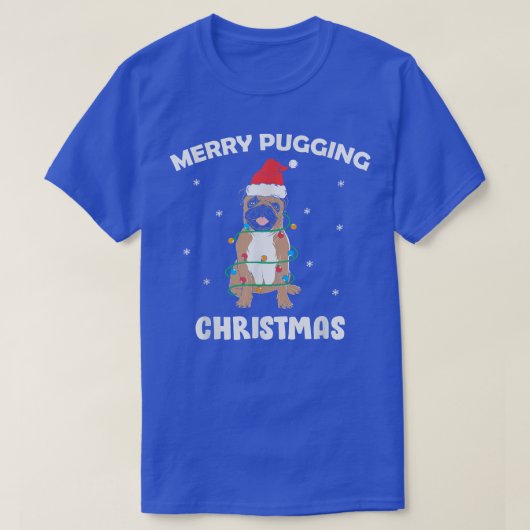 Frohe Puggings Weihnachten, Funny Mops Hund Weihna T-Shirt (Design vorne)