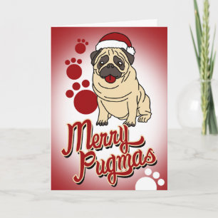 Frohe Pugmas! Feiertagskarte