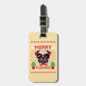 Frohe Pugmas! Gepäckanhänger (Vorderseite vertikal)