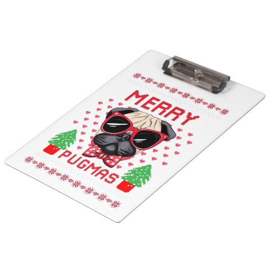 Frohe Pugmas! Klemmbrett\ Klemmbrett (Schrägansicht)