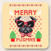 Frohe Pugmas! Kork-Backed-Untersetzer Getränkeuntersetzer (Vorderseite)