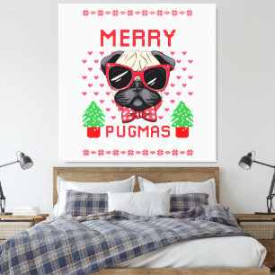 Frohe Pugmas! leinwand druck