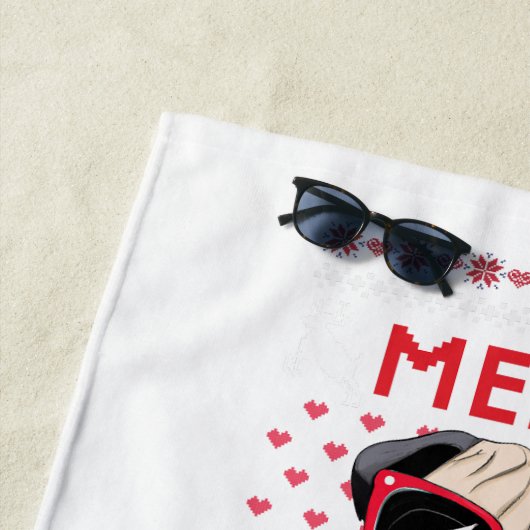 Frohe Pugmas! Strandtuch (Beispiel)