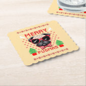 Frohe Pugmas! Untersetzer (angewinkelt)
