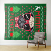Frohe Pugmas! Wandteppich (Beispiel (Horizontal))