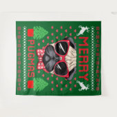 Frohe Pugmas! Wandteppich (Vorderseite (Horizontal))