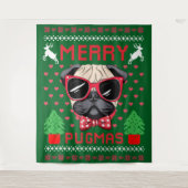 Frohe Pugmas! Wandteppich (Vorderseite)