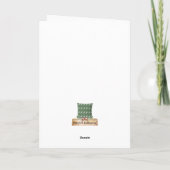 Frohe Regal Floral Green Holiday Card Dankeskarte (Rückseite)
