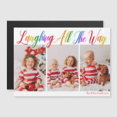 Frohe Regenbogen Weihnachten 3 Foto Magnet Card (Vorne/Hinten)