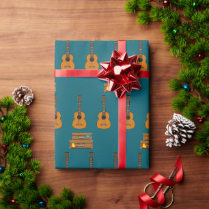 Frohe Reise mit Gepäck und Gitarre Geschenkpapier