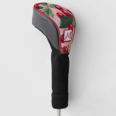 Frohe Retro-Kirsche Rosa Monogramm Golf Headcover (angewinkelt)