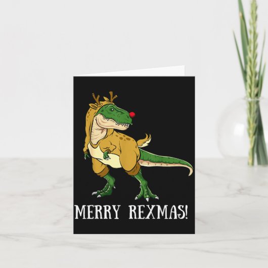 Frohe Rexmas Rentier T-Rex Rudolph Dinosaur Weihna Karte (Vorderseite)