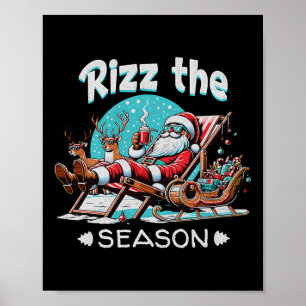 Frohe Rizzmas Weihnachten Rizz Cool Santa Sungles Poster