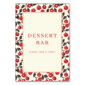 Frohe rote Kirsch-Randgestaltung Tischnummer (Rückseite)