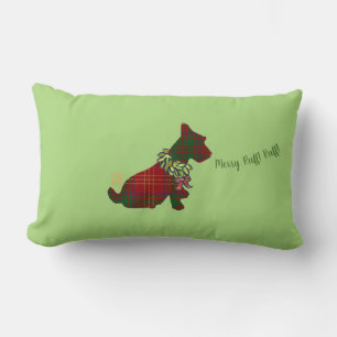 Frohe Ruff! Ruff! Wee Scottie Dog 13" x 21" Lendenkissen