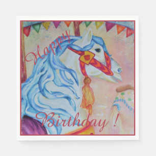 Frohe Runde Pferde Glückwunsch zum Geburtstag Part Serviette