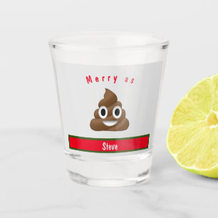 Frohe Scheiße-Weihnachten mit Namen Schnapsglas