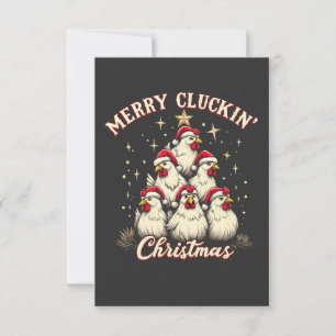 Frohe Schläge Weihnachts Funny Chicken Roosters Dankeskarte