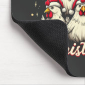 Frohe Schläge Weihnachts Funny Chicken Roosters Mousepad (Ecke)