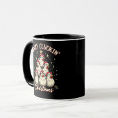 Frohe Schläge Weihnachts Funny Chicken Roosters Tasse (Vorderseite Links)