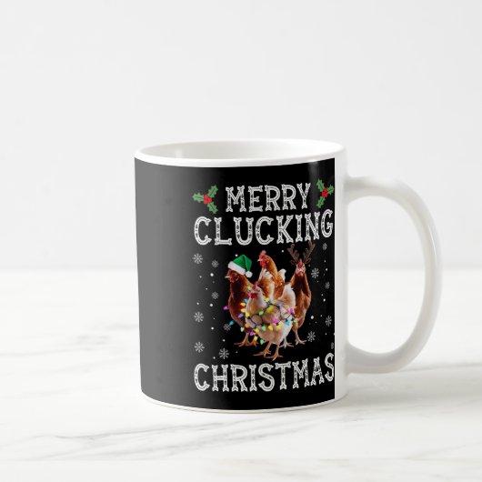 Frohe Schläge Weihnachts Funny Chicken Weihnachtsm Kaffeetasse (Rechts)