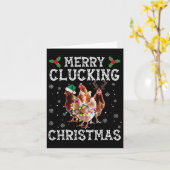 Frohe Schläge Weihnachts Funny Chicken Weihnachtsm Karte (Gelbe Blume)