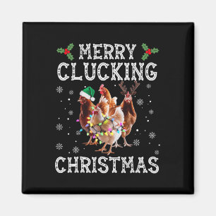 Frohe Schläge Weihnachts Funny Chicken Weihnachtsm Magnet