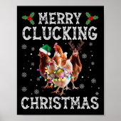 Frohe Schläge Weihnachts Funny Chicken Weihnachtsm Poster (Vorne)
