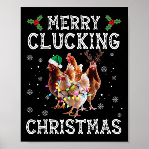 Frohe Schläge Weihnachts Funny Chicken Weihnachtsm Poster