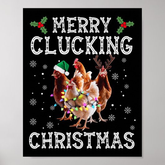 Frohe Schläge Weihnachts Funny Chicken Weihnachtsm Poster (Vorne)
