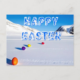 Frohe schneebedeckte Ostern Postkarte