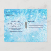 Frohe Schneeflocken Winterwunder Save the Date Ankündigungspostkarte (Rückseite)