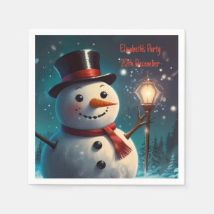 Frohe Schneemann-Party-Einladung - Festliche Karte Serviette