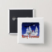 Frohe Schneemann zu Weihnachten Button (Vorne & Hinten)