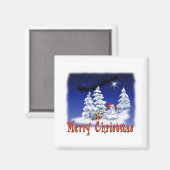 Frohe Schneemann zu Weihnachten Magnet (Vorderseite/Rückseite)
