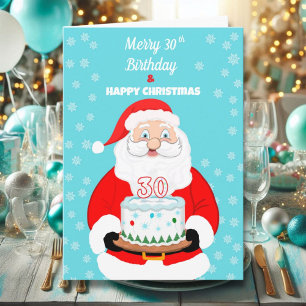 Frohe schöne 30. Geburtstagsweihnachten Santa Karte