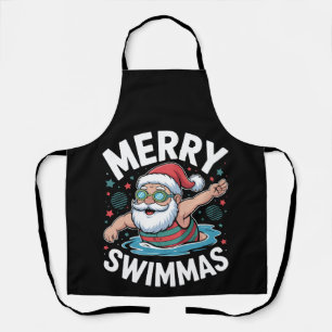 Frohe Schwimmas Weihnachten Santa Xmas Schwimmbad Schürze