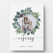 Frohe Script Familie Weihnachten Foto Rahmen (Vorderseite)