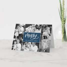 Frohe Script Weihnachts Foto Collage Weihnachtskar Feiertagskarte