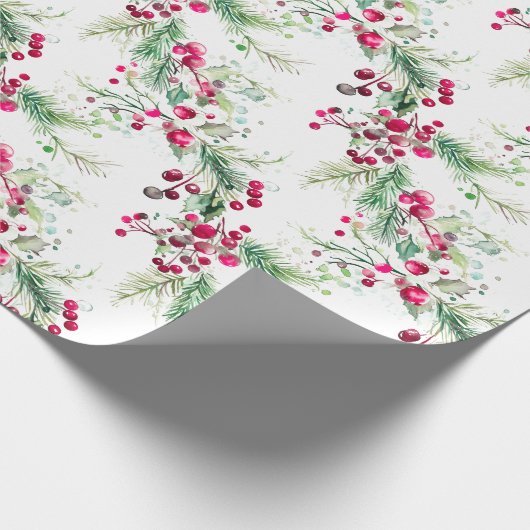 Frohe, sehr beerige Weihnachtskalk Geschenkpapier (Ecke)