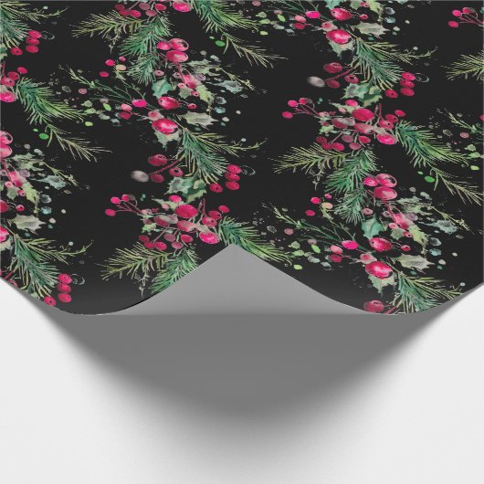 Frohe, sehr beerige Weihnachtskalk Geschenkpapier (Ecke)