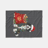 Frohe Sheepadoodle Weihnachtslichter Hundemama She Fleecedecke (Vorderseite (Horizontal))