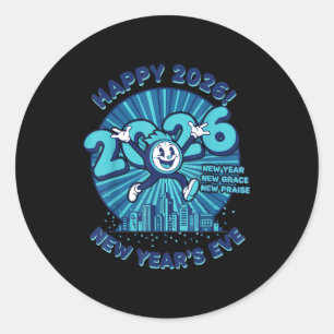 Frohe Silvesterfeier 2026 Design  Runder Aufkleber