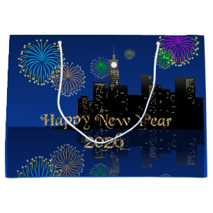 Frohe Silvesternacht-Mitternachtsfeuerwerk Stadtli Große Geschenktüte