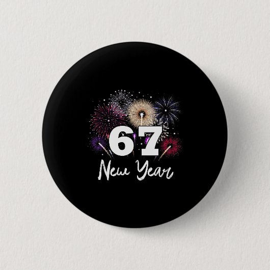 Frohe Silvesterparty 2026 67 Meme  Button (Vorderseite)