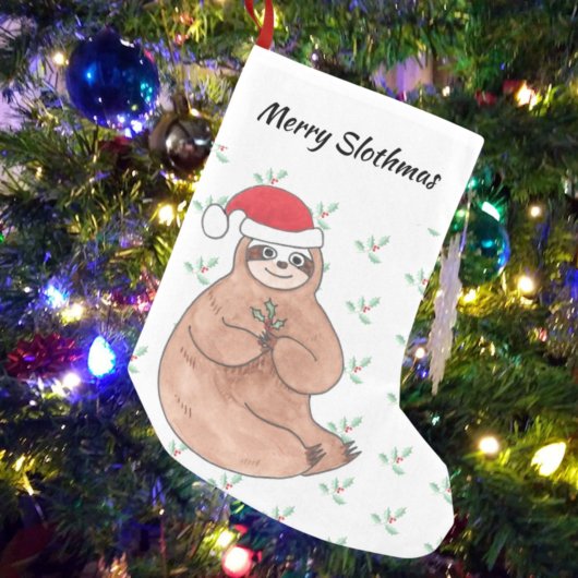 Frohe Slothmas Niedliche Weihnachten Kleiner Weihnachtsstrumpf
