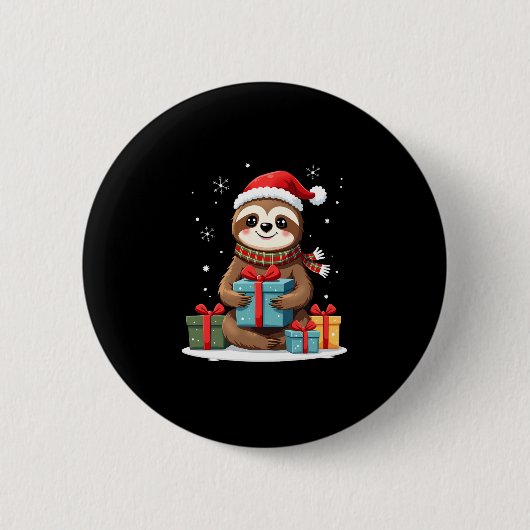 Frohe Slothmas niedliche Weihnachtslieder Weihnach Button (Vorderseite)