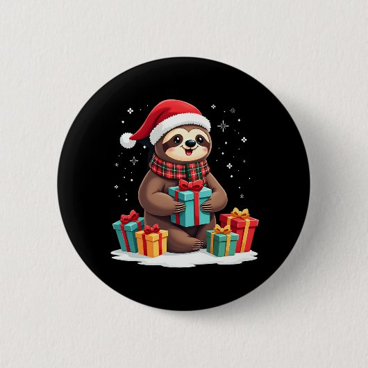Frohe Slothmas niedliche Weihnachtslieder Weihnach Button (Vorderseite)